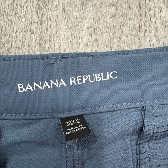 Banana Republic Flat Front Chino Pants Men's 38x32 Blue Stretch Preppy NEW NWT - Picture 3 of 11